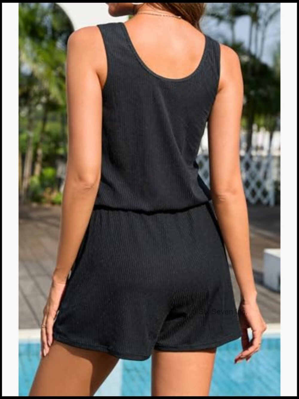 Modest One Piece Swimsuit Romper with Pockets Boyleg Bathing Suit - Picture 2 of 7